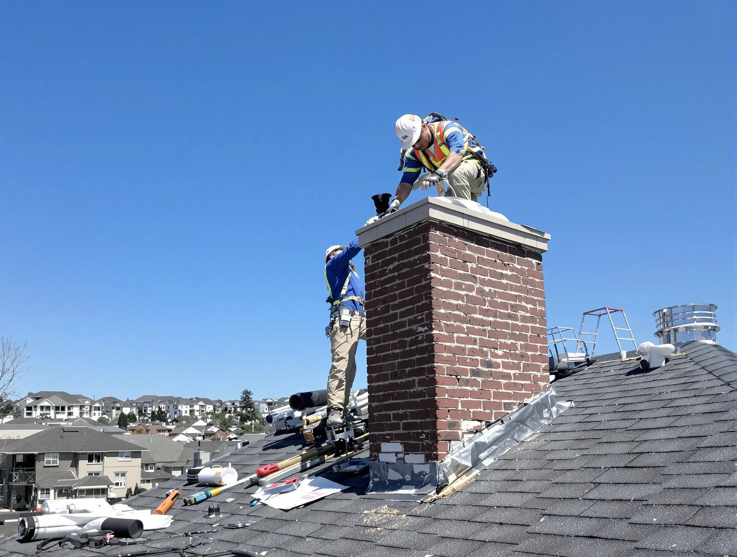 Peralta Chimney Sweep repairing a chimney crown in Peralta, NM