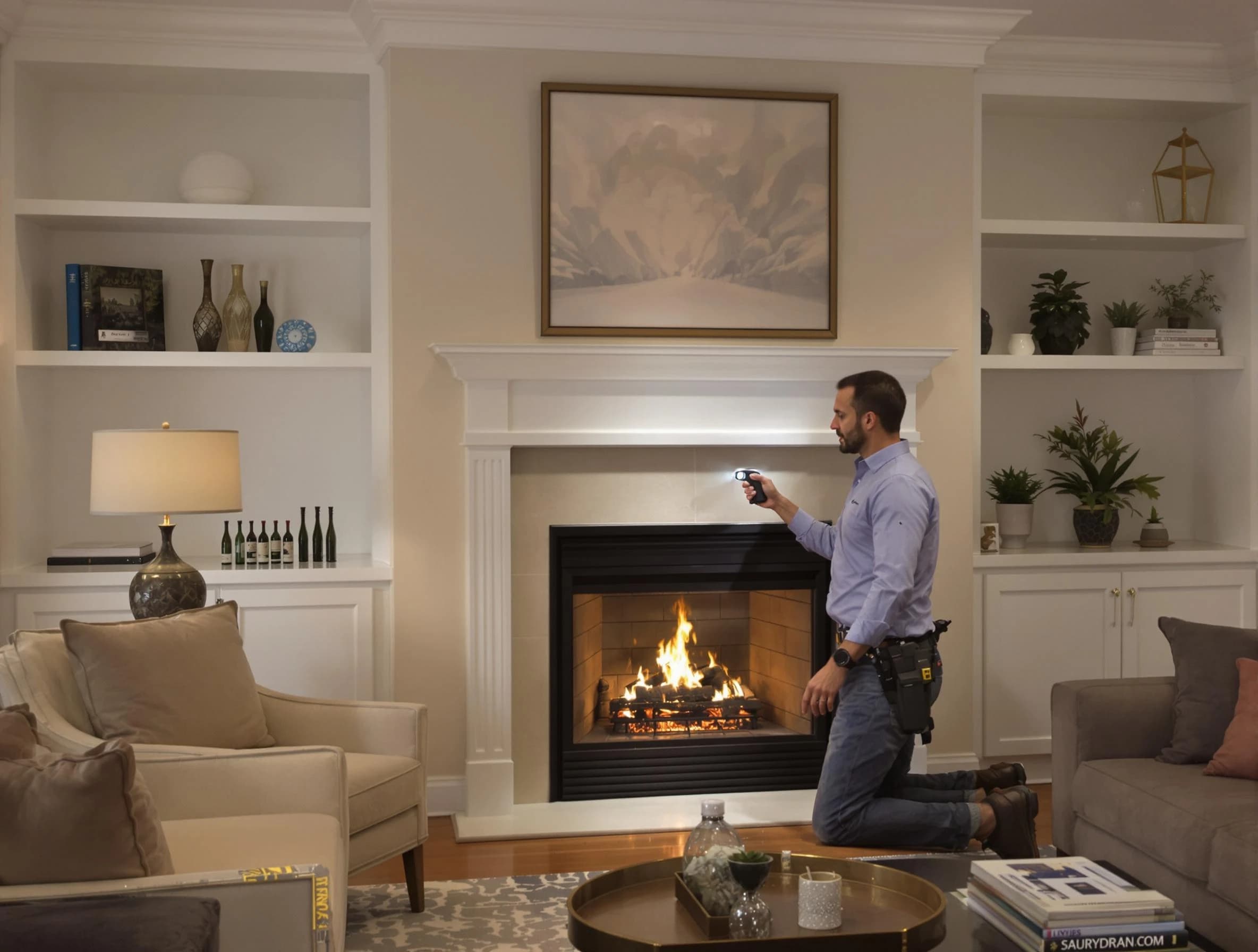 Peralta Chimney Sweep conducting a fireplace safety inspection in Peralta, NM