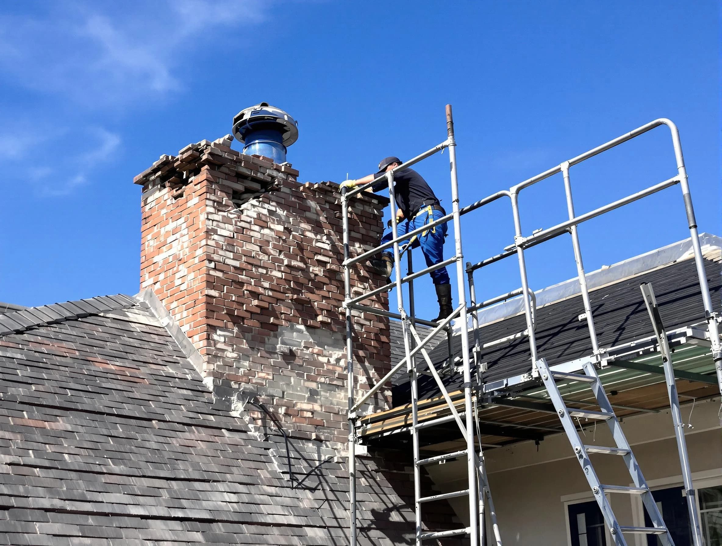 Rebuilding a chimney structure by Peralta Chimney Sweep in Peralta, NM