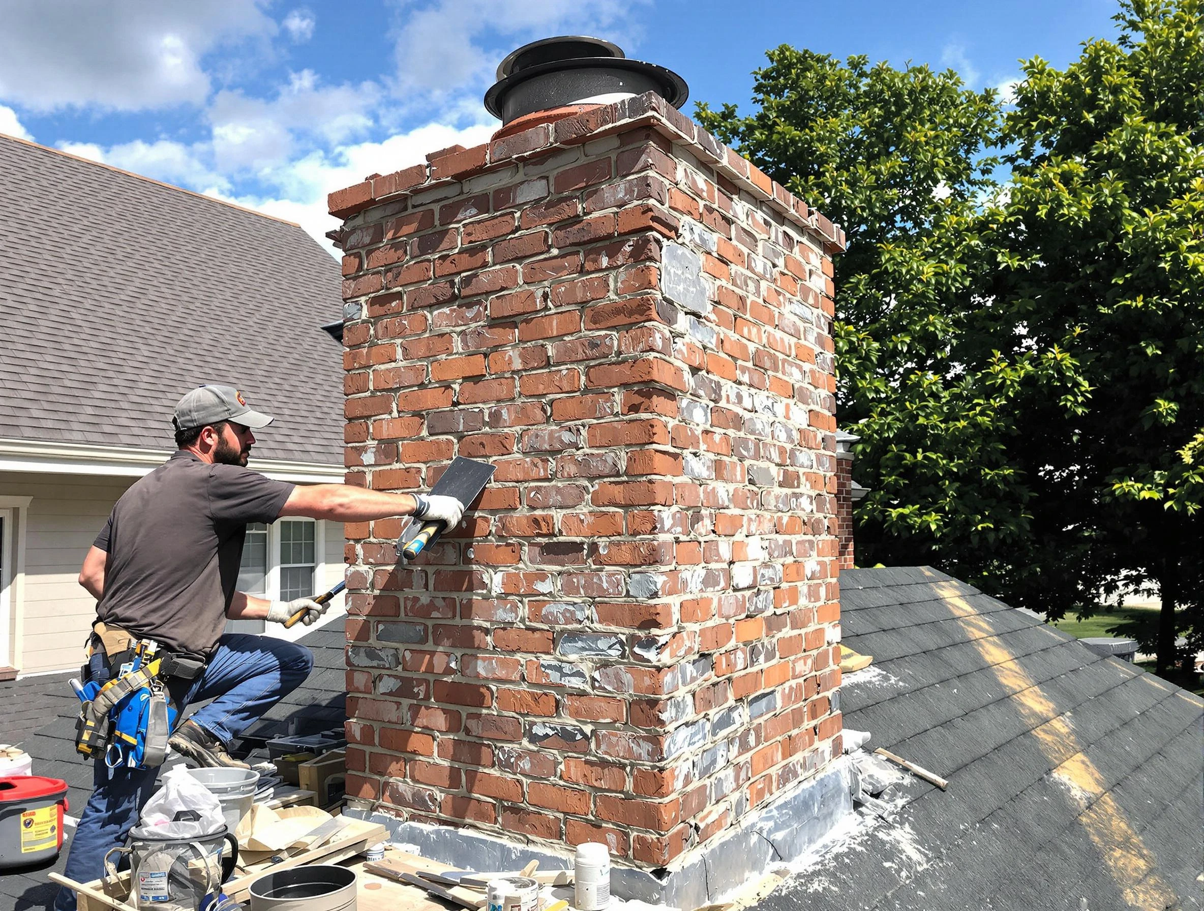 Completed chimney rebuild by Peralta Chimney Sweep in Peralta, NM